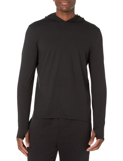 Amazon Essentials Men's Active Quick Dry Tech Stretch Long-Sleeve Hooded Pullover T-Shirt
