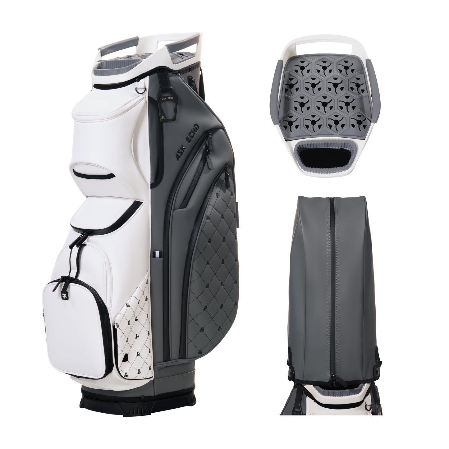 ASK ECHO Soundless Cart Golf Bag with 15 Way Full Length Dividers Golf SLC-130LE Cart Bag