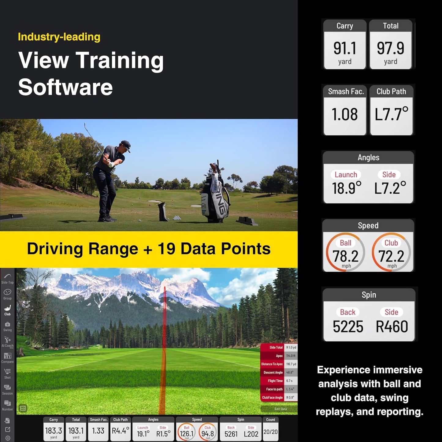 Uneekor Eye MINI - Outdoor/Indoor Golf Launch Monitor & Simulator