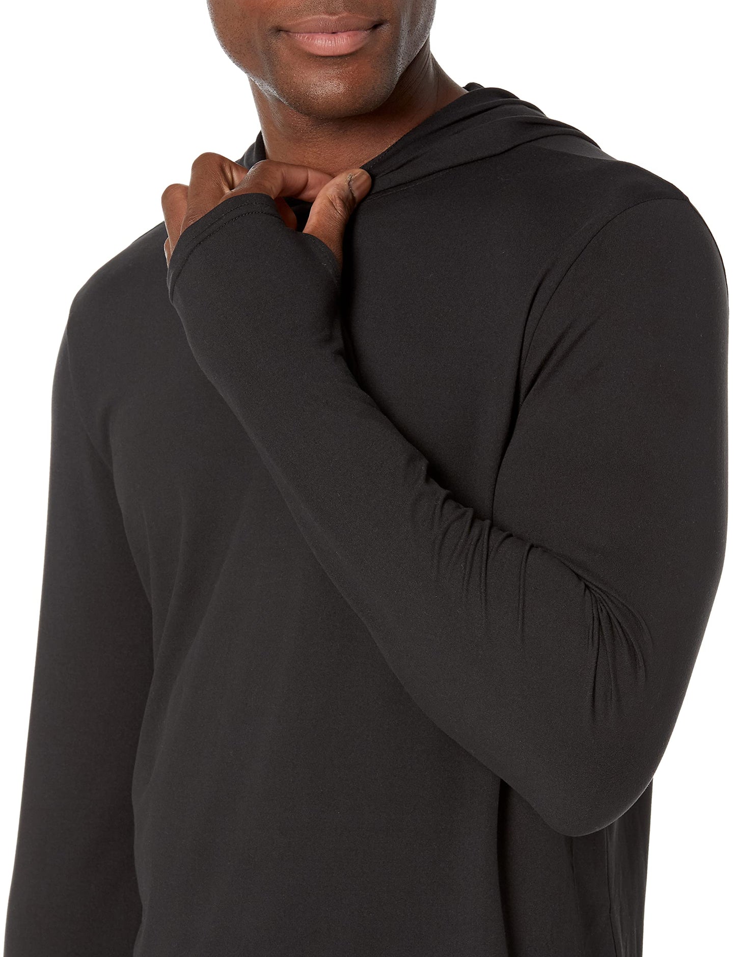 Amazon Essentials Men's Active Quick Dry Tech Stretch Long-Sleeve Hooded Pullover T-Shirt