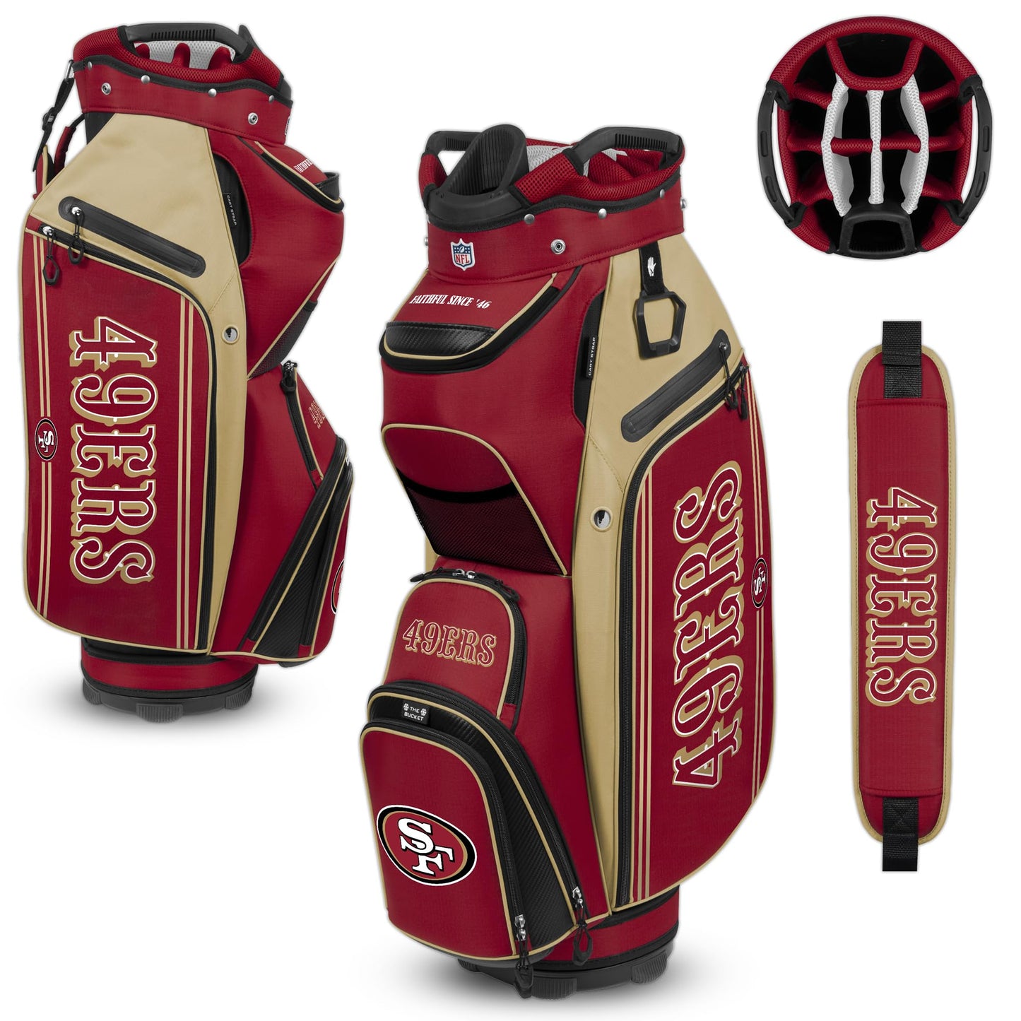 San Francisco 49ers The Bucket III Cooler Cart Golf Bag |Team Effort