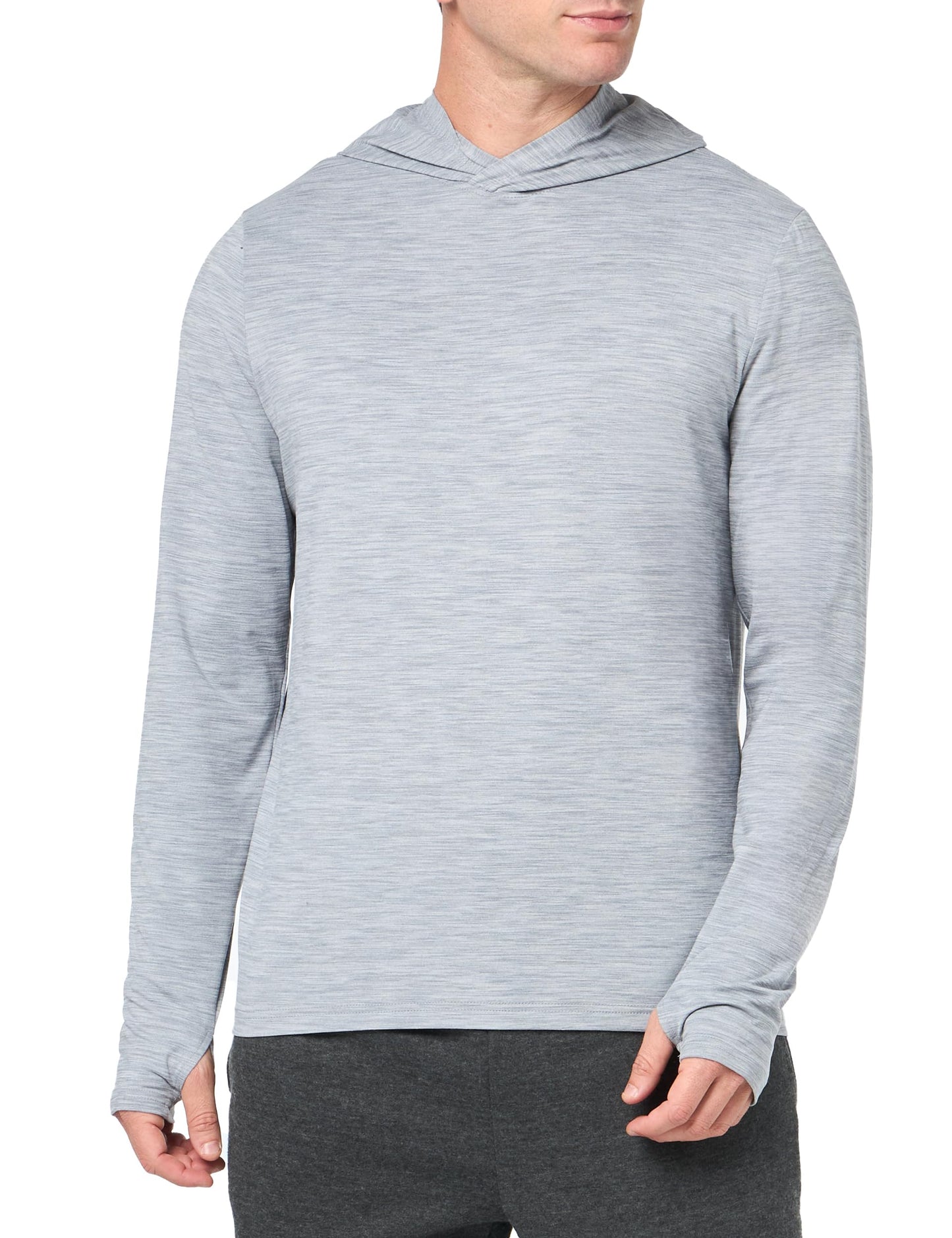 Amazon Essentials Men's Active Quick Dry Tech Stretch Long-Sleeve Hooded Pullover T-Shirt