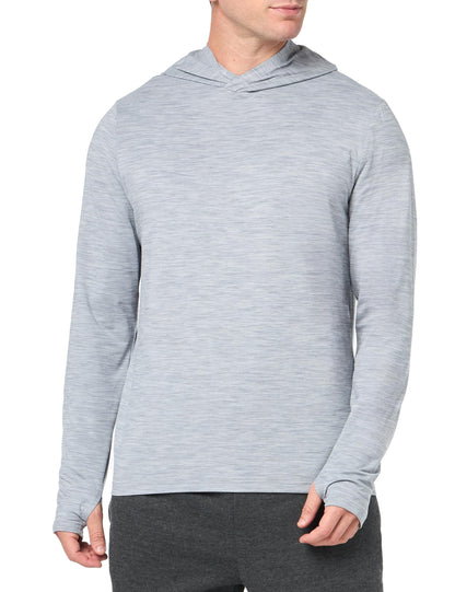 Amazon Essentials Men's Active Quick Dry Tech Stretch Long-Sleeve Hooded Pullover T-Shirt