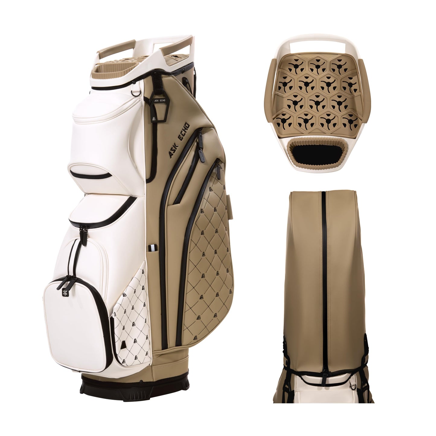ASK ECHO Soundless Cart Golf Bag with 15 Way Full Length Dividers Golf SLC-130LE Cart Bag