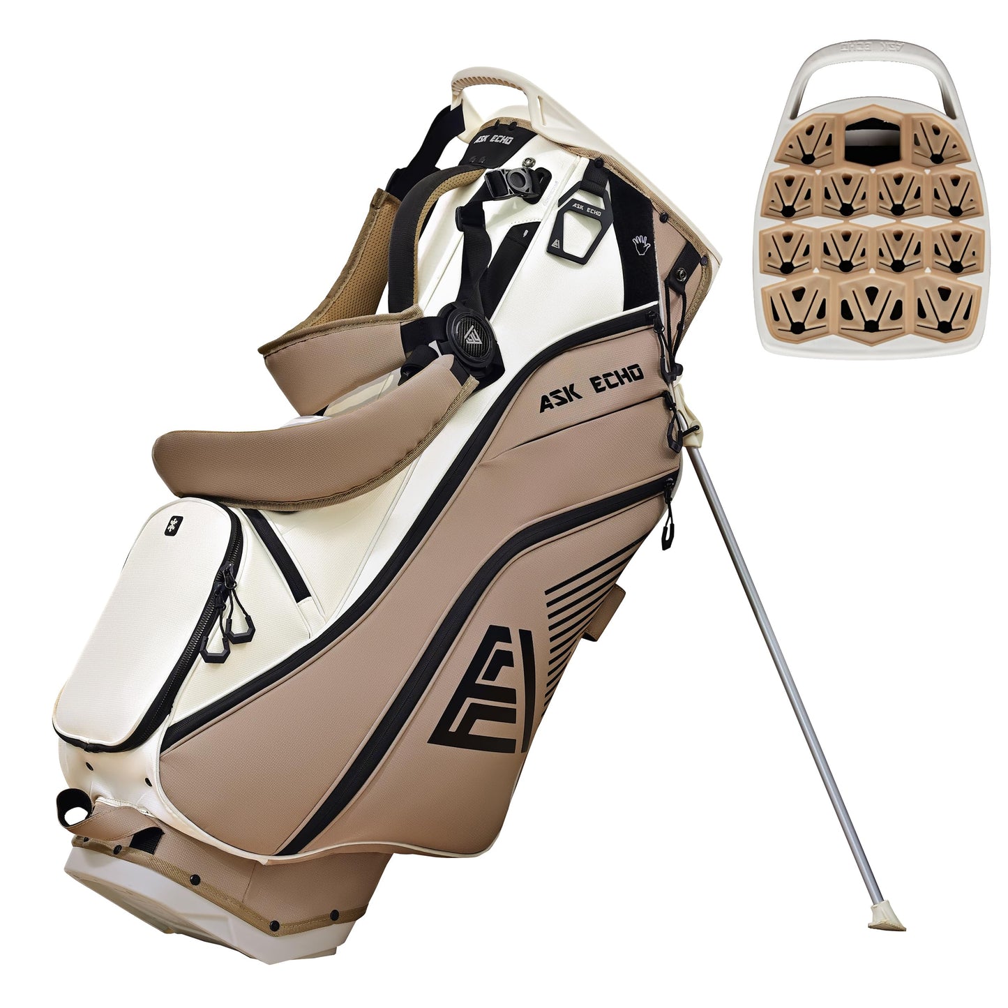 ASK ECHO ST-Lock Mecha 14 Way Dividers Quiet Hybrid Stand Bag for Men & Women