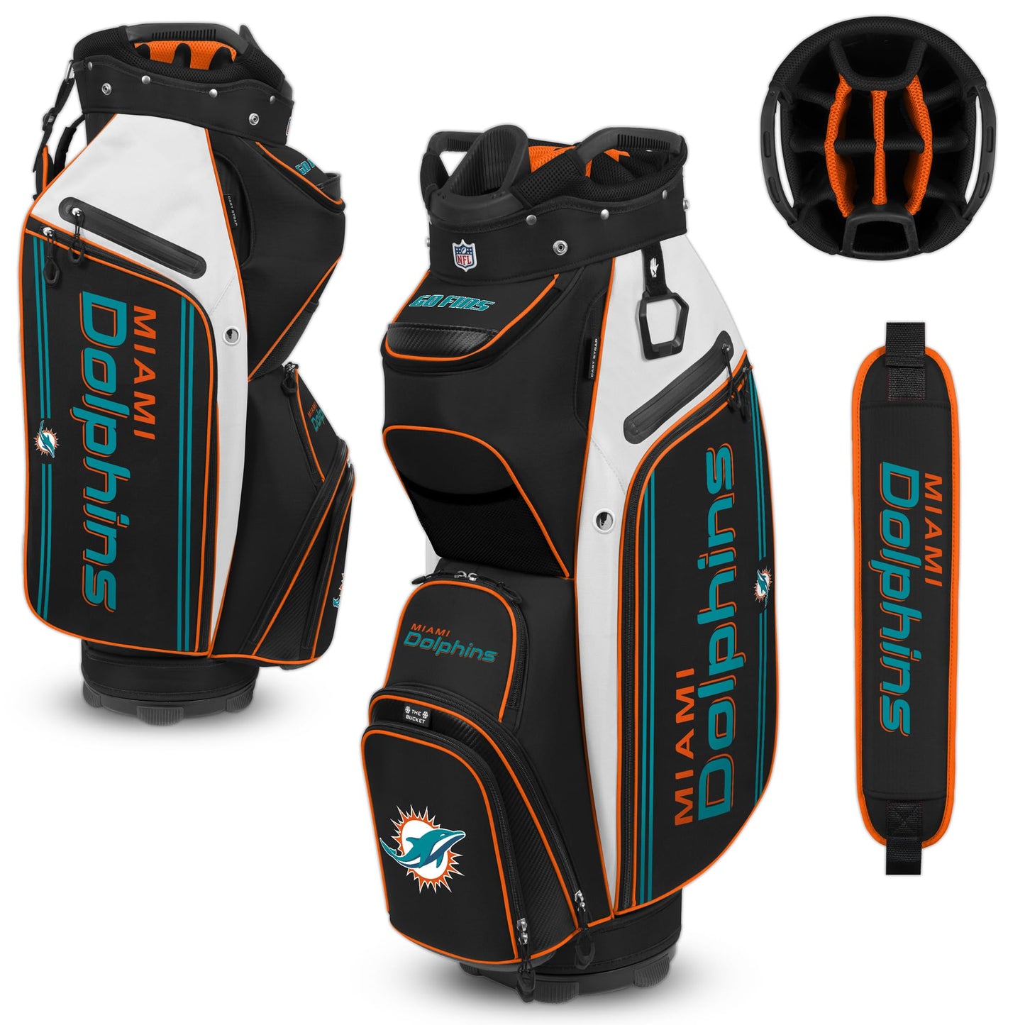 Miami Dolphins The Bucket III Cooler Cart Golf Bag |Team Effort