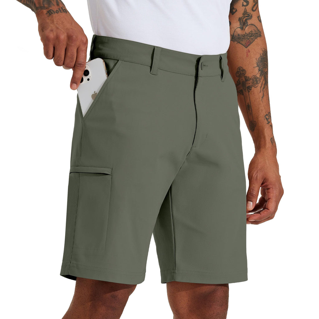 Willit Men's Golf Shorts Stretch Hiking Cargo Shorts Athletic Quick Dry Casual Work Shorts with Pockets 10" - Dark Forest - 34