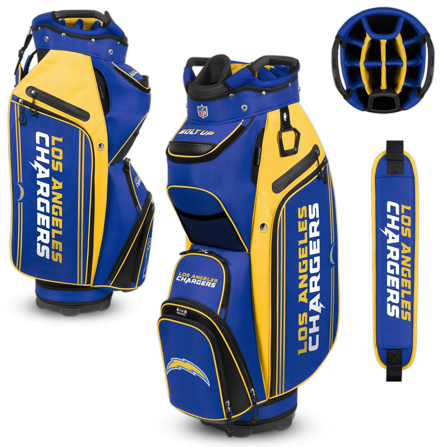 Los Angeles Chargers The Bucket III Cooler Cart Golf Bag |Team Effort