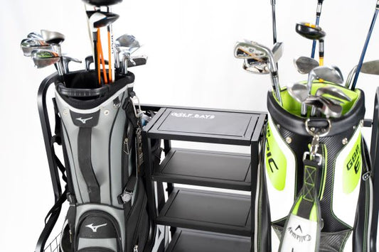 GolfBays Dual Bag Display Storage Organizer