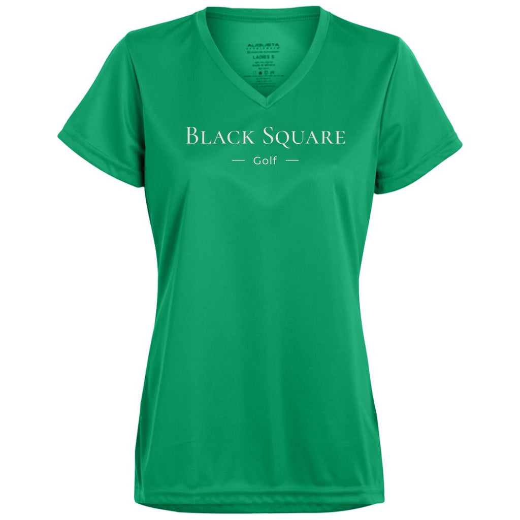 Black Square Golf Ladies’ Moisture-Wicking V-Neck Tee - Kelly - X-Small