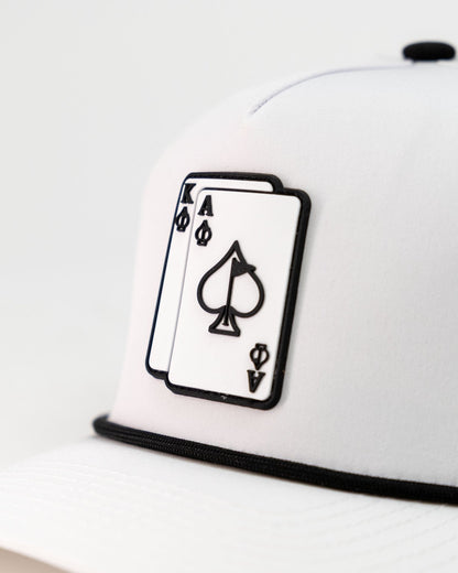 Ace/King White - Perforated Rope Hat - Pins and Aces