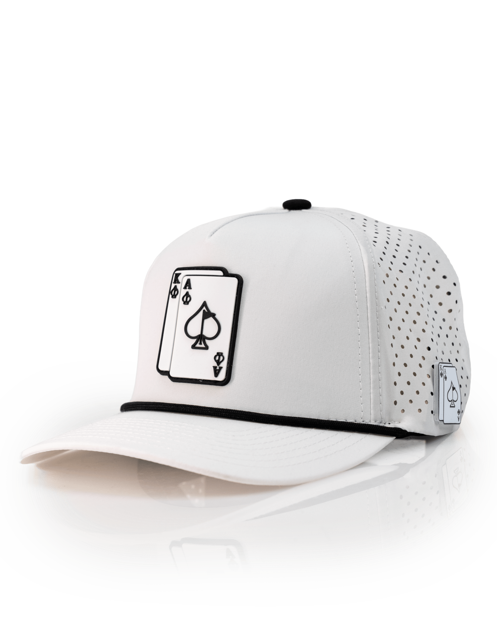 Ace/King White - Perforated Rope Hat - Pins and Aces