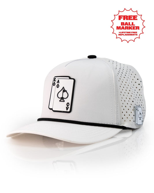 Ace/King White - Perforated Rope Hat - Pins and Aces