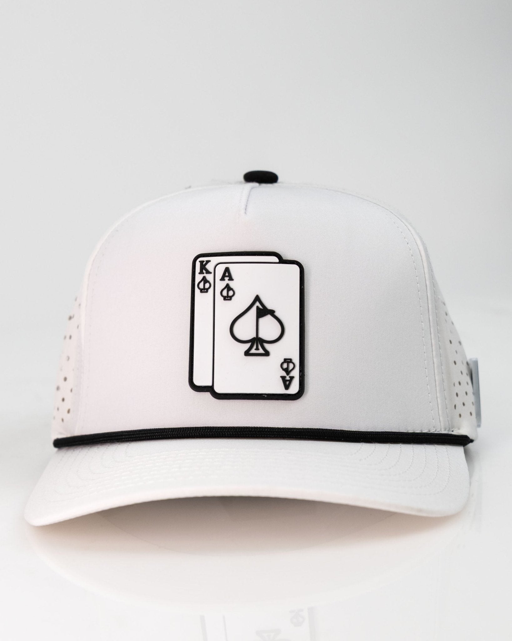 Ace/King White - Perforated Rope Hat - Pins and Aces