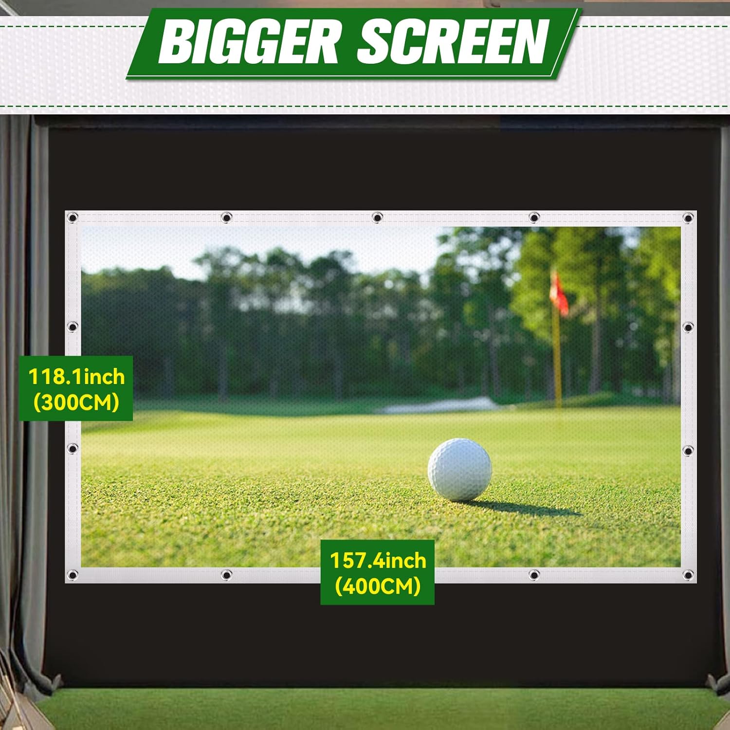 aikeec Golf Simulator Impact Screen: 7mm Thickened Golf Impact Screen for Indoor/Home/Garage Training - 10 ft x 8.5 ft - 
