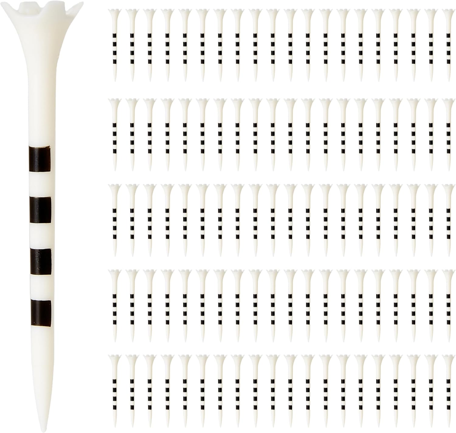 Amazon Basics Golf Tees with Height Marker System- Recycled Plastic Tees with 4-Prong Head - Amazon