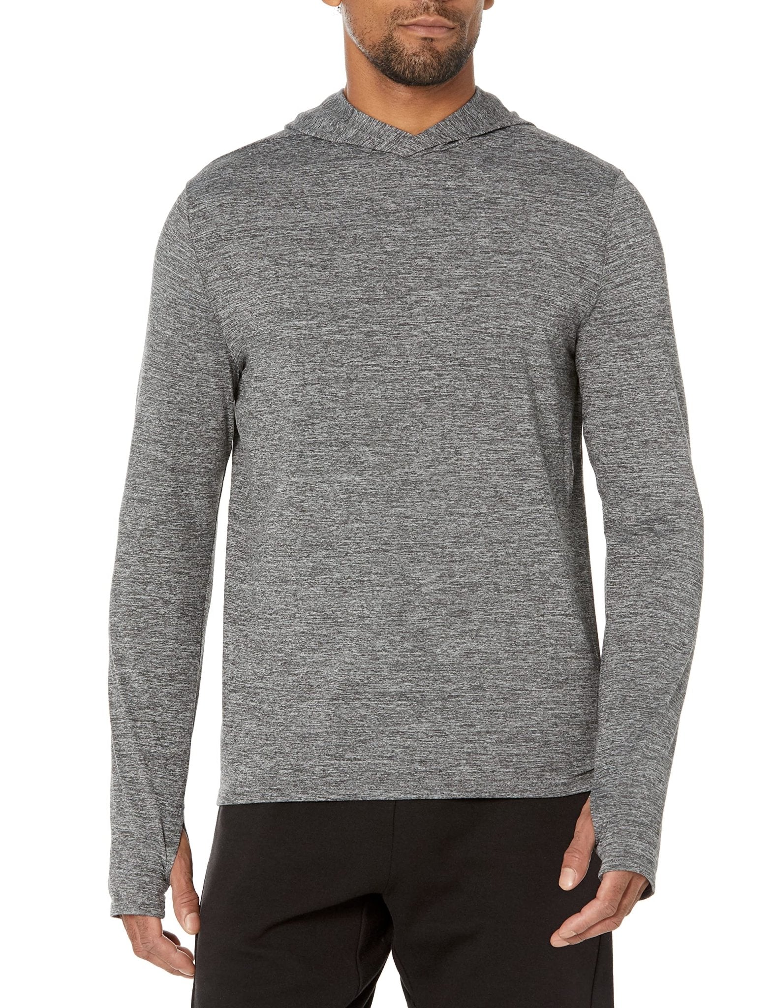 Amazon Essentials Men's Active Quick Dry Tech Stretch Long - Sleeve Hooded Pullover T-Shirt - Amazon