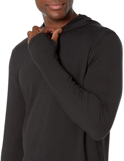 Amazon Essentials Men's Active Quick Dry Tech Stretch Long - Sleeve Hooded Pullover T-Shirt - Amazon