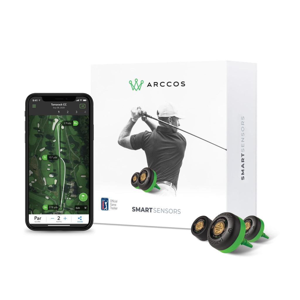 Arccos Smart Sensors: Automatic Golf Game Tracking System, A.I. Powered GPS Rangefinder & Smart Club Distances - Green - 