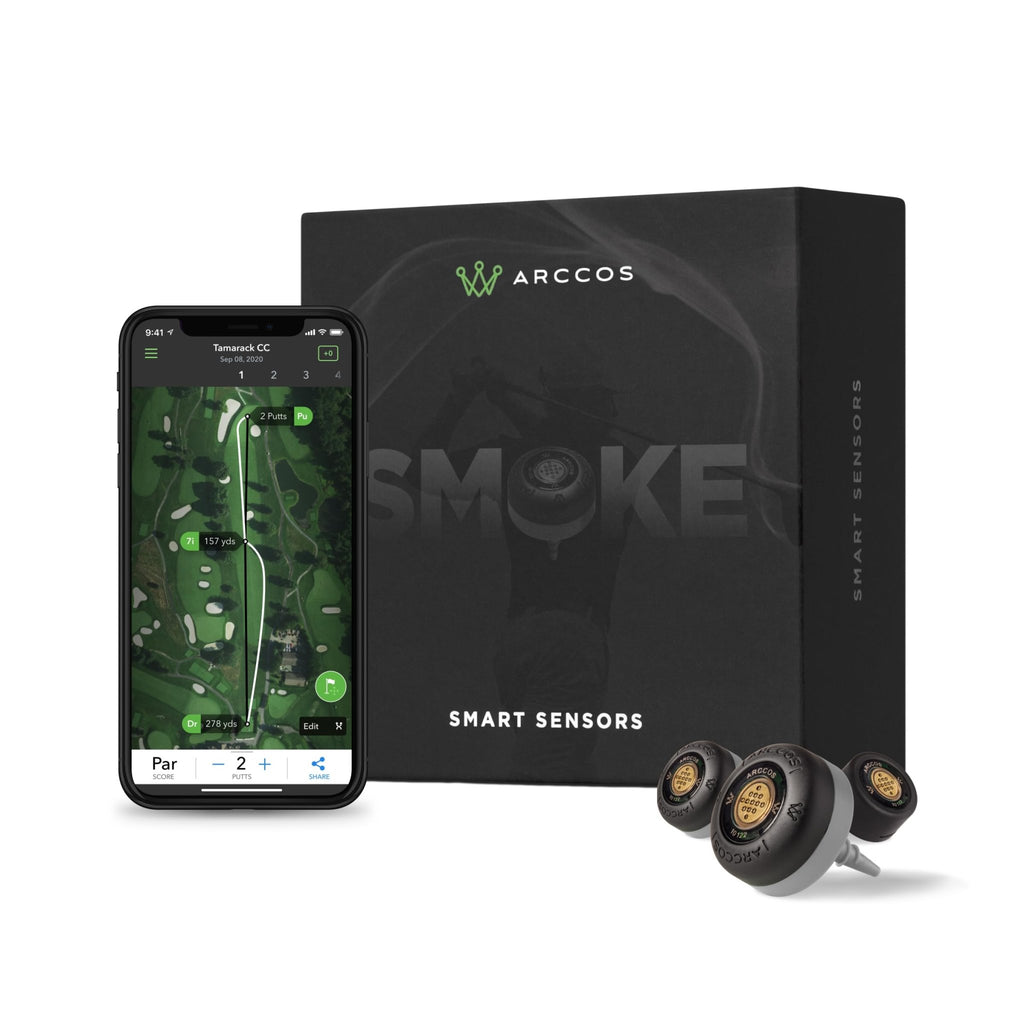 Arccos Smart Sensors: Automatic Golf Game Tracking System, A.I. Powered GPS Rangefinder & Smart Club Distances - Smoke - 