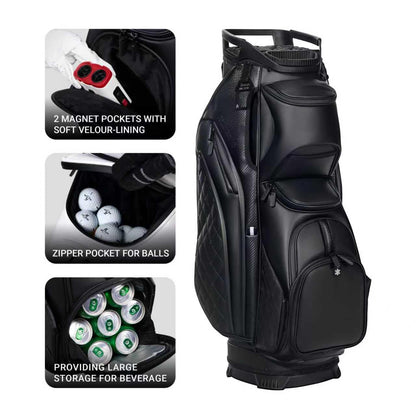 ASK ECHO Soundless Cart Golf Bag with 15 Way Full Length Dividers Golf SLC - 130LE Cart Bag - Ask Echo