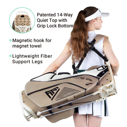 ASK ECHO ST - Lock Mecha 14 Way Dividers Quiet Hybrid Stand Bag for Men & Women - Ask Echo