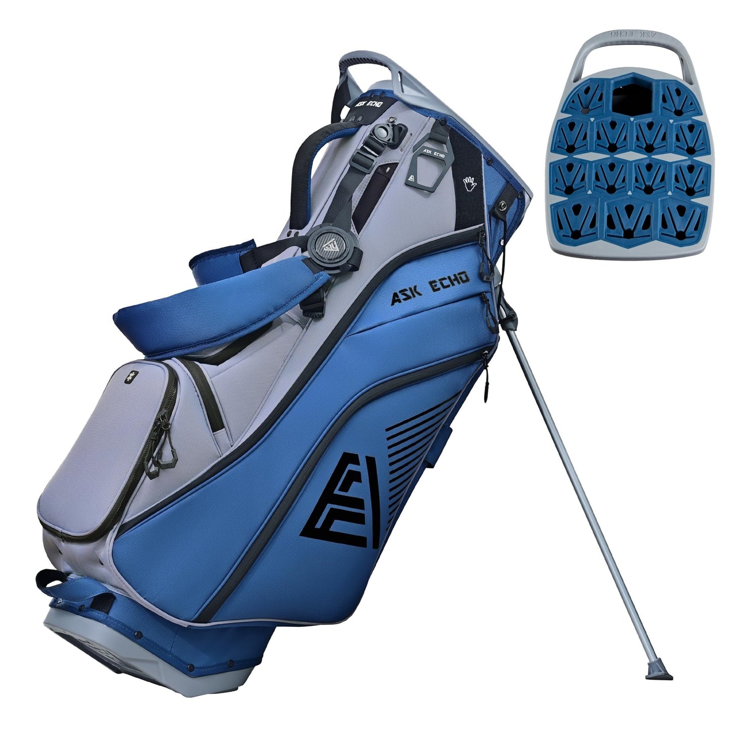 ASK ECHO ST - Lock Mecha 14 Way Dividers Quiet Hybrid Stand Bag for Men & Women - Ask Echo