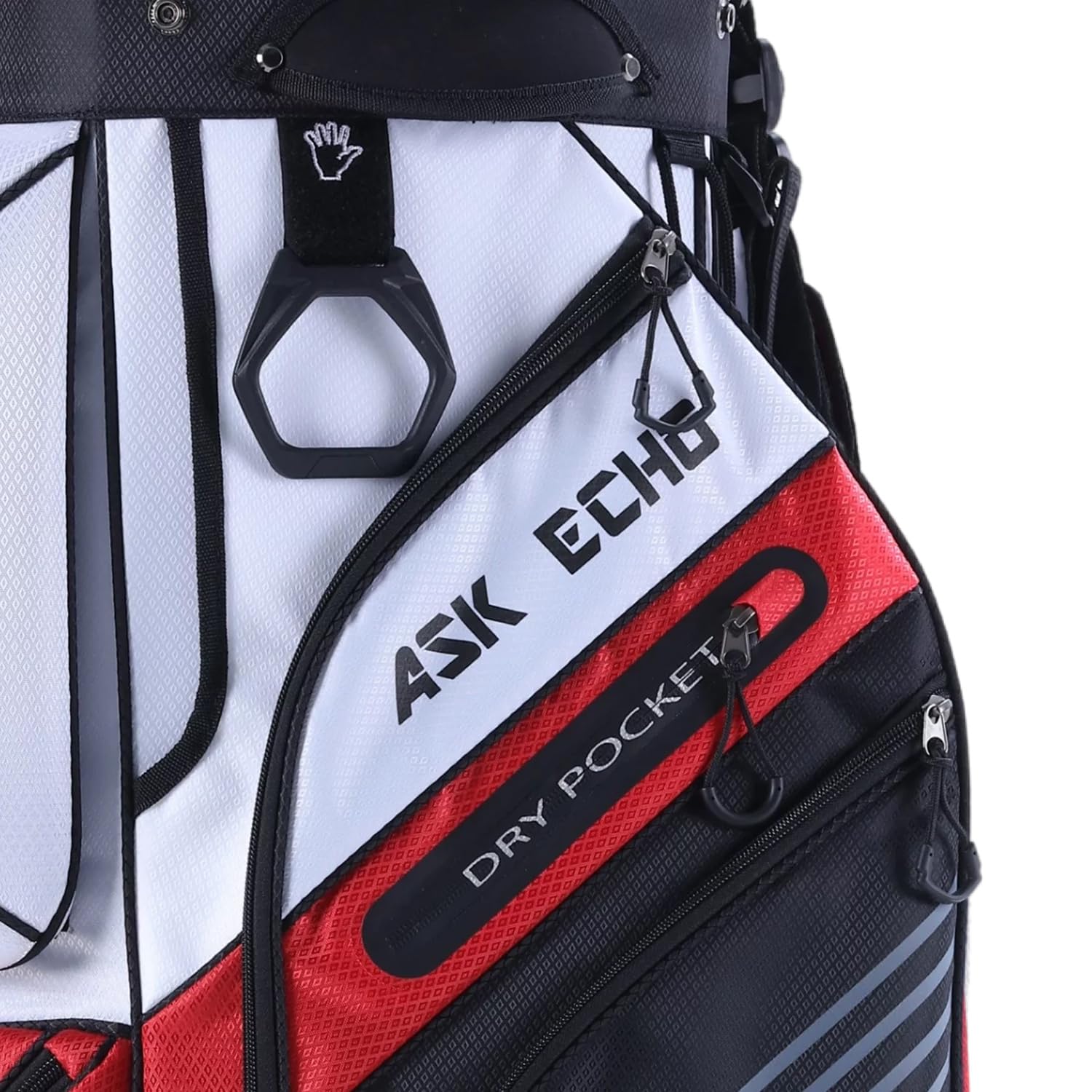 ASK ECHO T - Lock Golf Cart Bag with 14 Way Organizer Divider Top, Premium Cart Bag with Handles and Rain Cover - Navy Blue - 