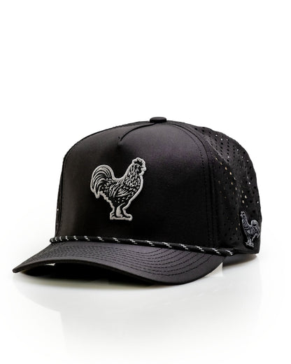 Black Cock Black - Perforated Rope Hat - Pins and Aces