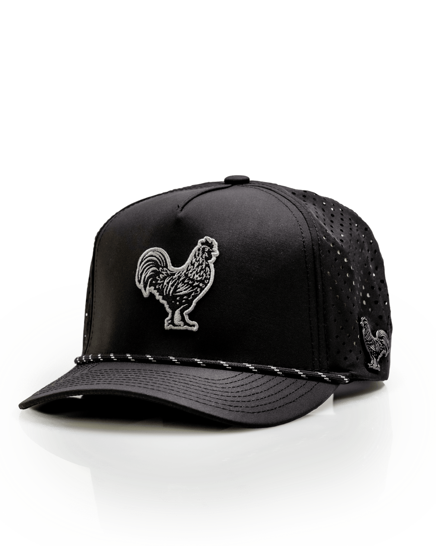Black Cock Black - Perforated Rope Hat - Pins and Aces