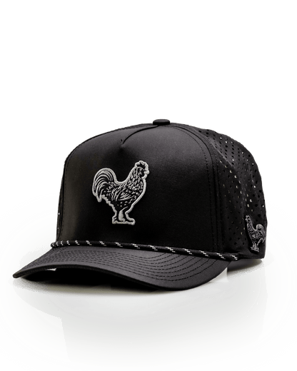 Black Cock Black - Perforated Rope Hat - Pins and Aces