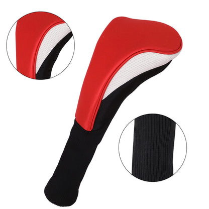 Black Golf Club Head Cover for Driver Fairway 3 Pcs Woods Headcovers - Black - Blue - 