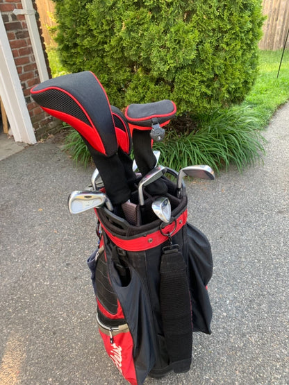 Black Golf Club Head Cover for Driver Fairway 3 Pcs Woods Headcovers - Black - Blue - 