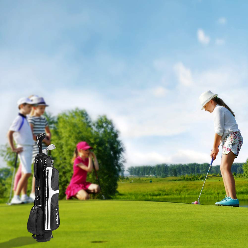 Black Golf Club Head Cover for Driver Fairway 3 Pcs Woods Headcovers - Black - Blue - 