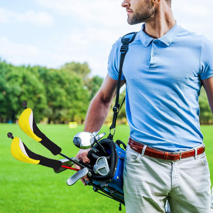 Black Golf Club Head Cover for Driver Fairway 3 Pcs Woods Headcovers - Black - Blue - 