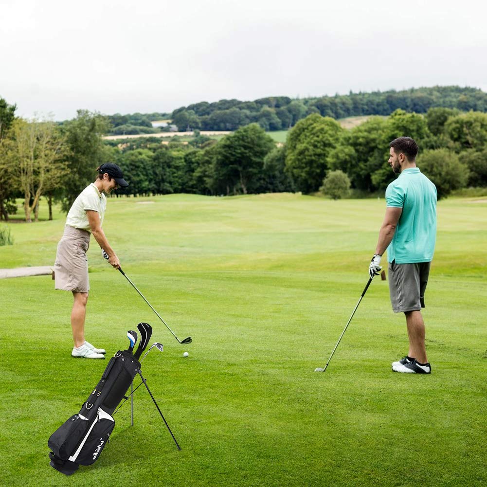 Black Golf Club Head Cover for Driver Fairway 3 Pcs Woods Headcovers - Black - Blue - 