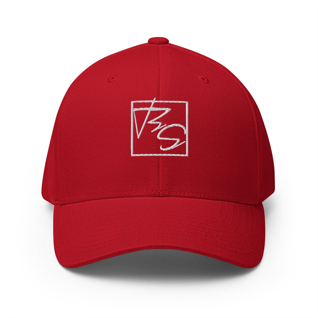 Black Square Alt Flexfit Hat - Red - S/M