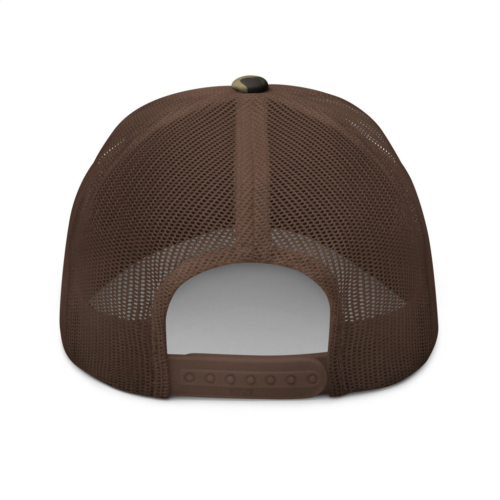 Black Square Camouflage trucker Style hat - Camo/Brown -