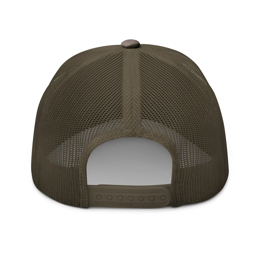 Black Square Camouflage trucker Style hat - Camo/Olive -