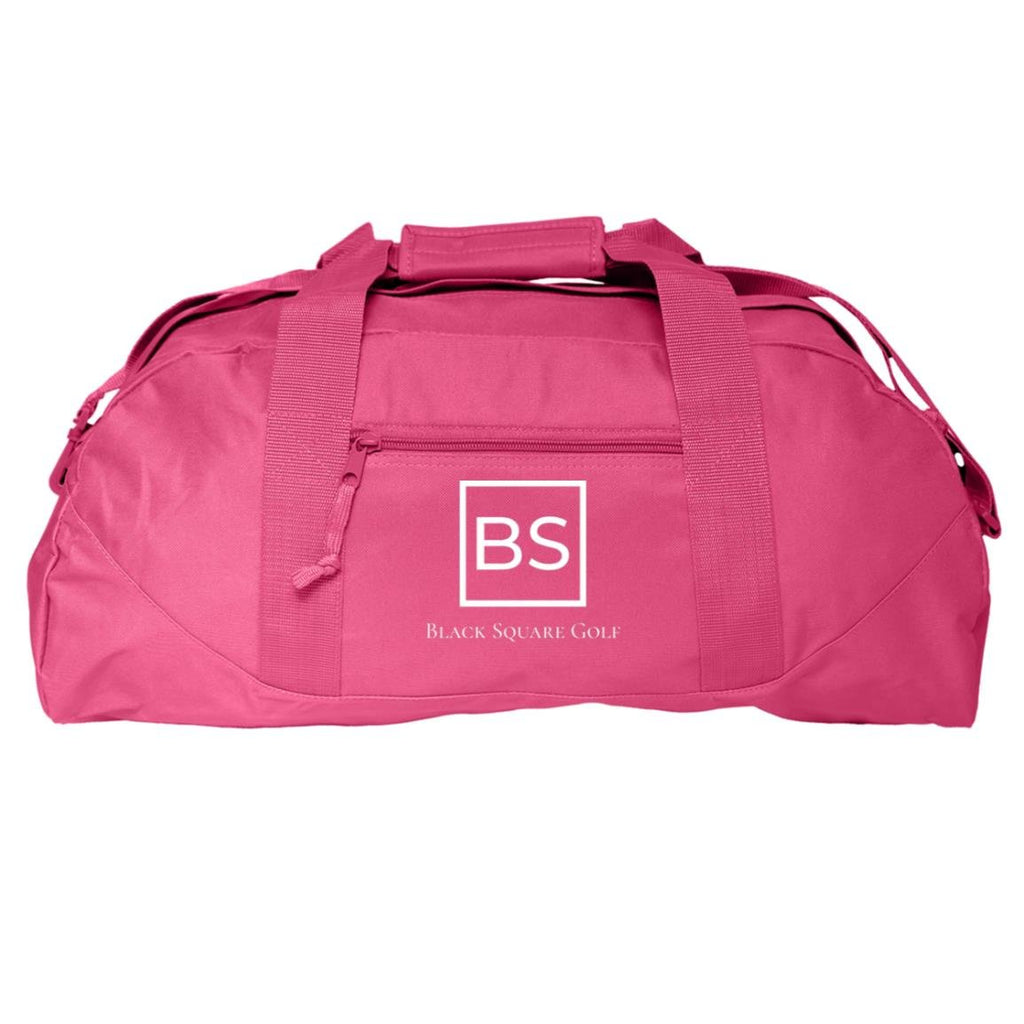 Black Square Golf Game Day Large Square Duffel - Hot Pink - One Size