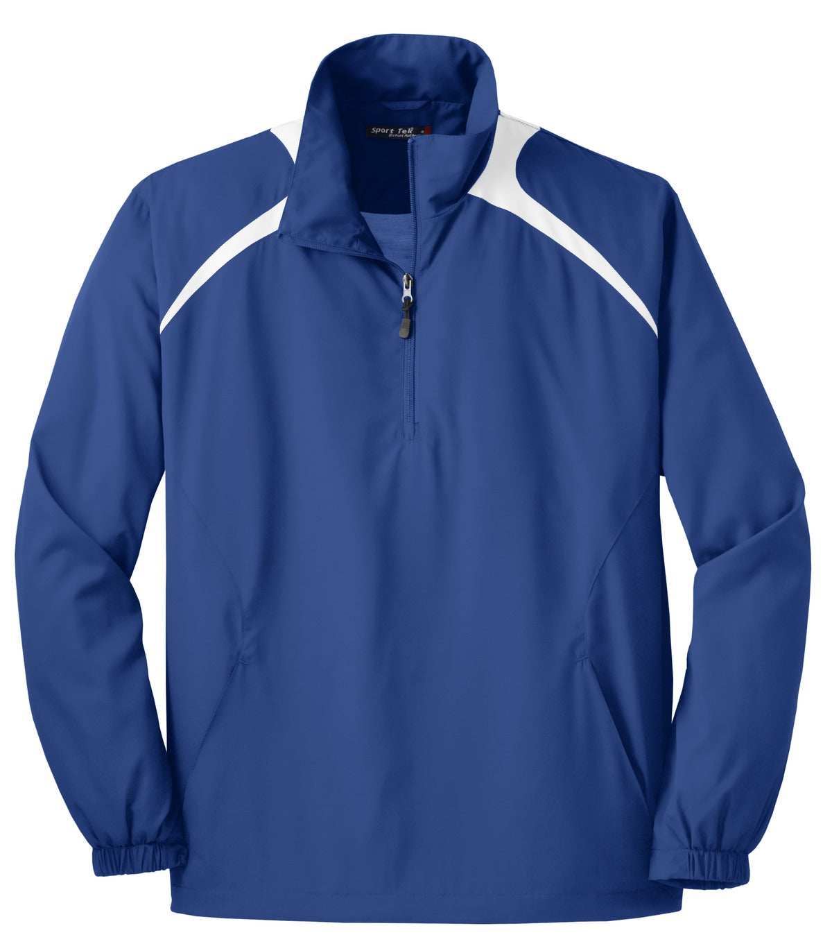 Black Square Golf 1/2-Zip Wind Shirt in True Royal/White, front flat lay