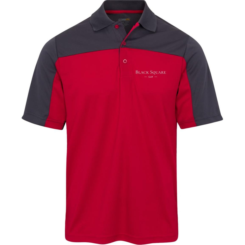 Black Square Golf Men's Balance Pique Polo - Classic Red/Carbon - S