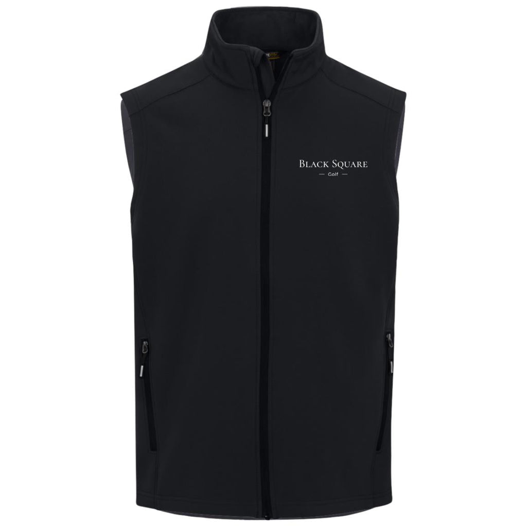 Black Square Golf Men's Cruise Two - Layer Fleece Bonded Soft Shell Vest - Black - S