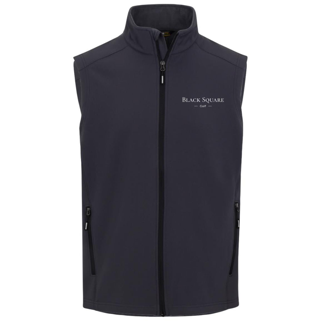 Black Square Golf Men's Cruise Two - Layer Fleece Bonded Soft Shell Vest - Carbon - S