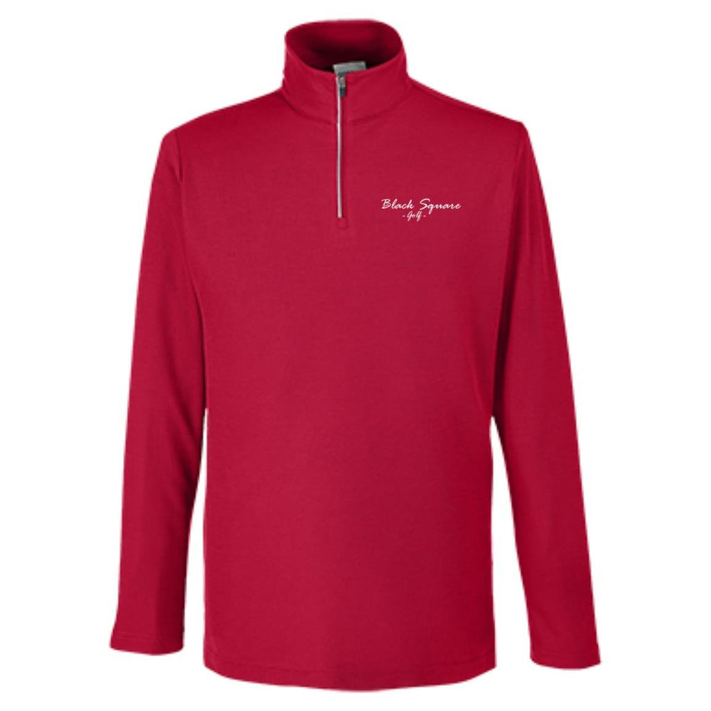 Black Square Golf Men's Fusion ChromaSoft Pique Quarter Zip - Classic Red - S