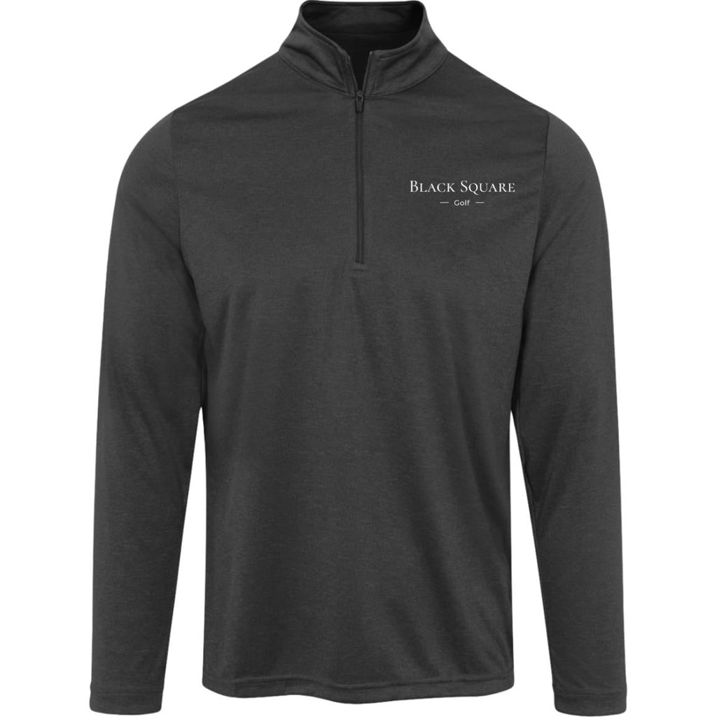 Black Square Golf Men's Heather Quarter Zip - Black Heather - S