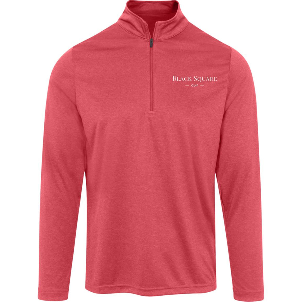 Black Square Golf Men's Heather Quarter Zip - Red Heather - S