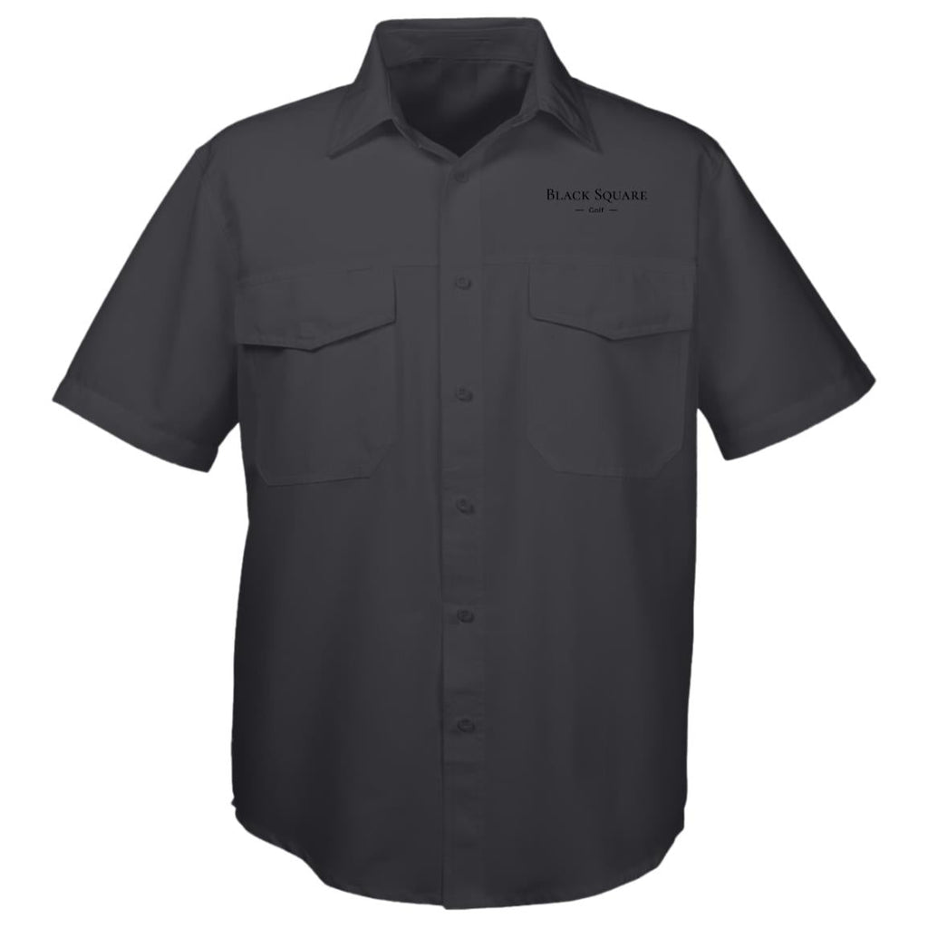 Black Square Golf Men's Key West Short Sleeve Golf Shirt - Black - S