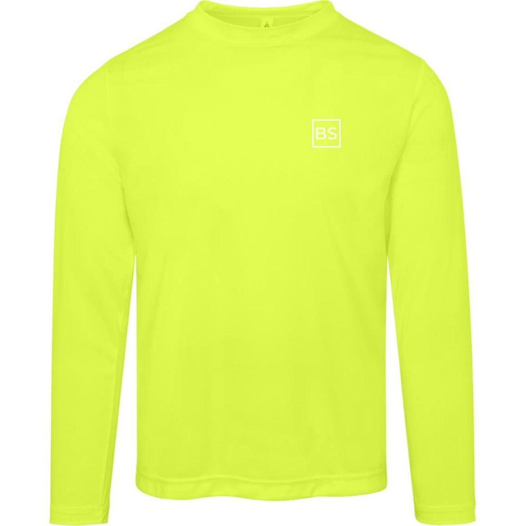 Black Square Golf Men's Performance Long Sleeve Tee - Safety Yellow - S