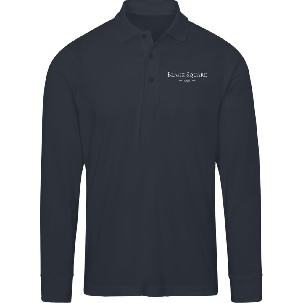 Black Square Golf Men's Pinnacle Long Sleeve Pique Golf Polo - Carbon - S